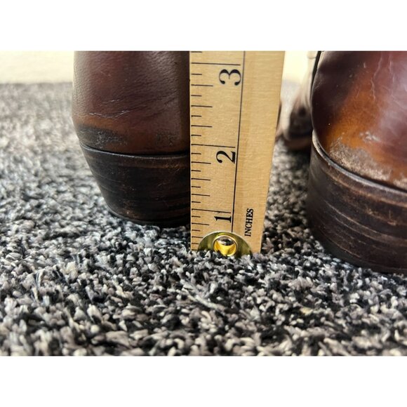 Vintage Dan Post Mens Size 10B Brown Spanish Leather Western Cowboy Rodeo Boots - Picture 12 of 16